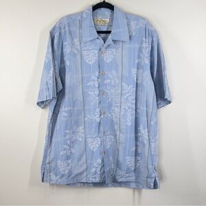 TOMMY BAHAMA Tropical Men’s size XL Light Blue Short Sleeve Shirt Top Button Up